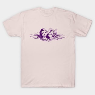 Vintage Cupid Angel Cherubs In Cloud Art Engraving T-Shirt